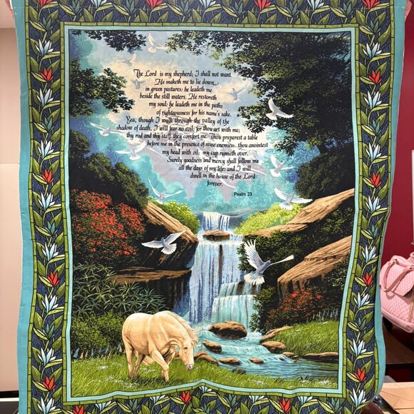 Curtain, Religious, The Lord is my shepherd, Horses - Picture 1 of 2